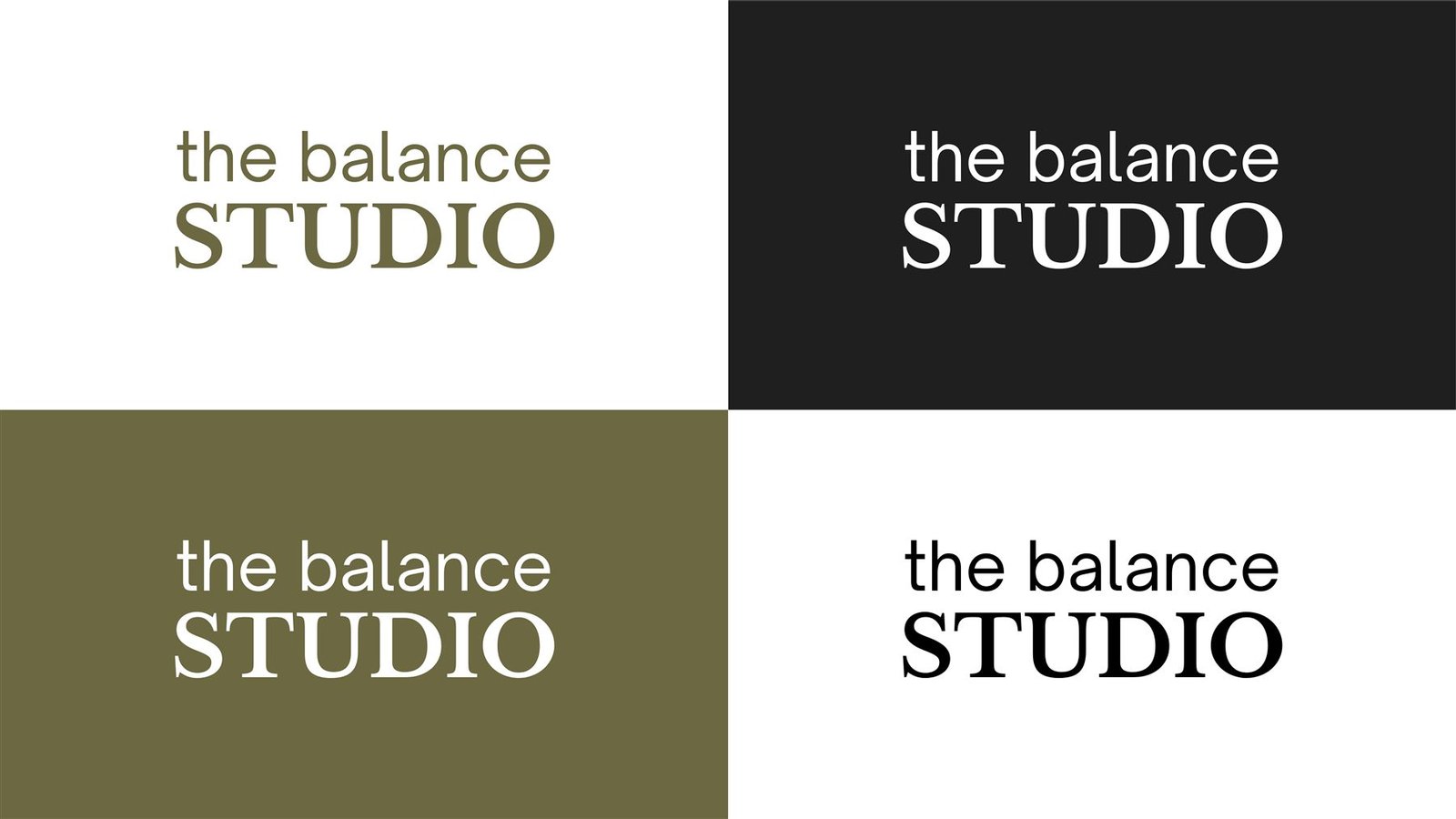 The Balance Studio — paleta y variantes de logo