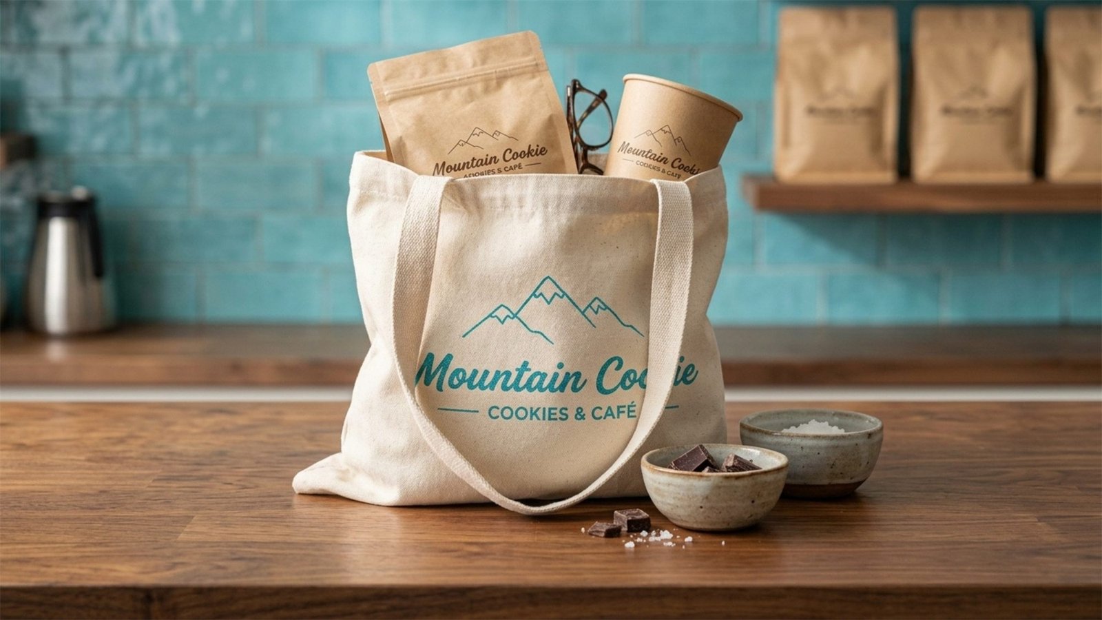 Mountain Cookie — packaging y merchandising