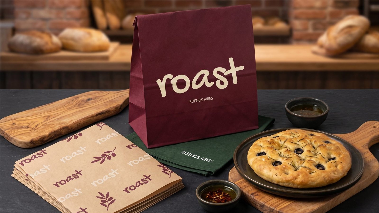 Roast — bolsa y papelería